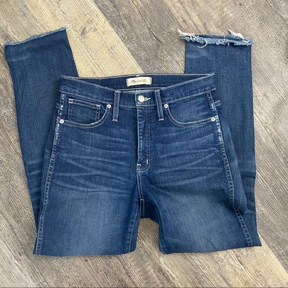 Madewell Slim Straight Raw Hem Denim Jeans 28 - Picture 1 of 4